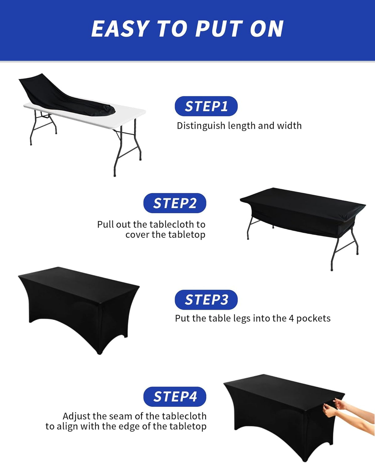 Elastic Fitted Table Cover | Custom Printed Spandex Tablecloth for Events
