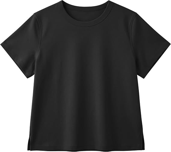 Women Classic Fit Crew Neck T Shirt, Soft Breathable Cotton Short Sleeve Casual Tee for Daily Wear