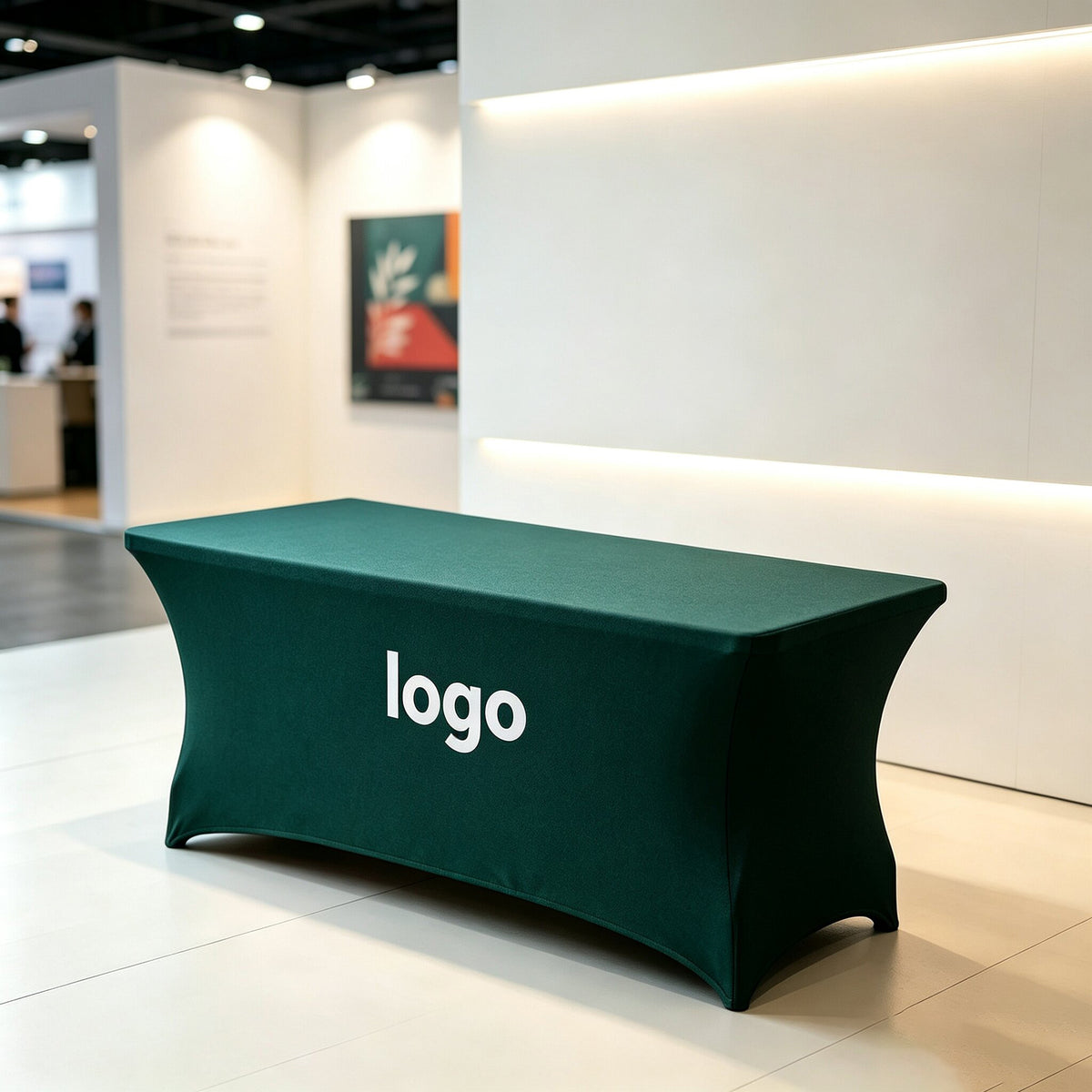 Custom Logo Elastic Stretch Tablecloth for 4ft 6ft 8ft Trade Show Tables