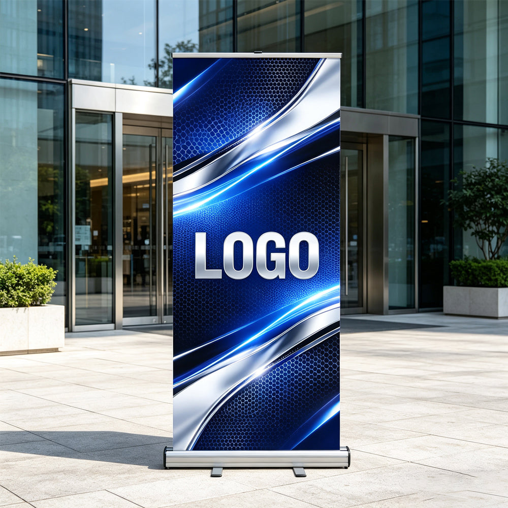 Portable Roll-up Banner Stand with Full Color Custom Graphic, Lightweight Retractable Banner for Exhibition Booth