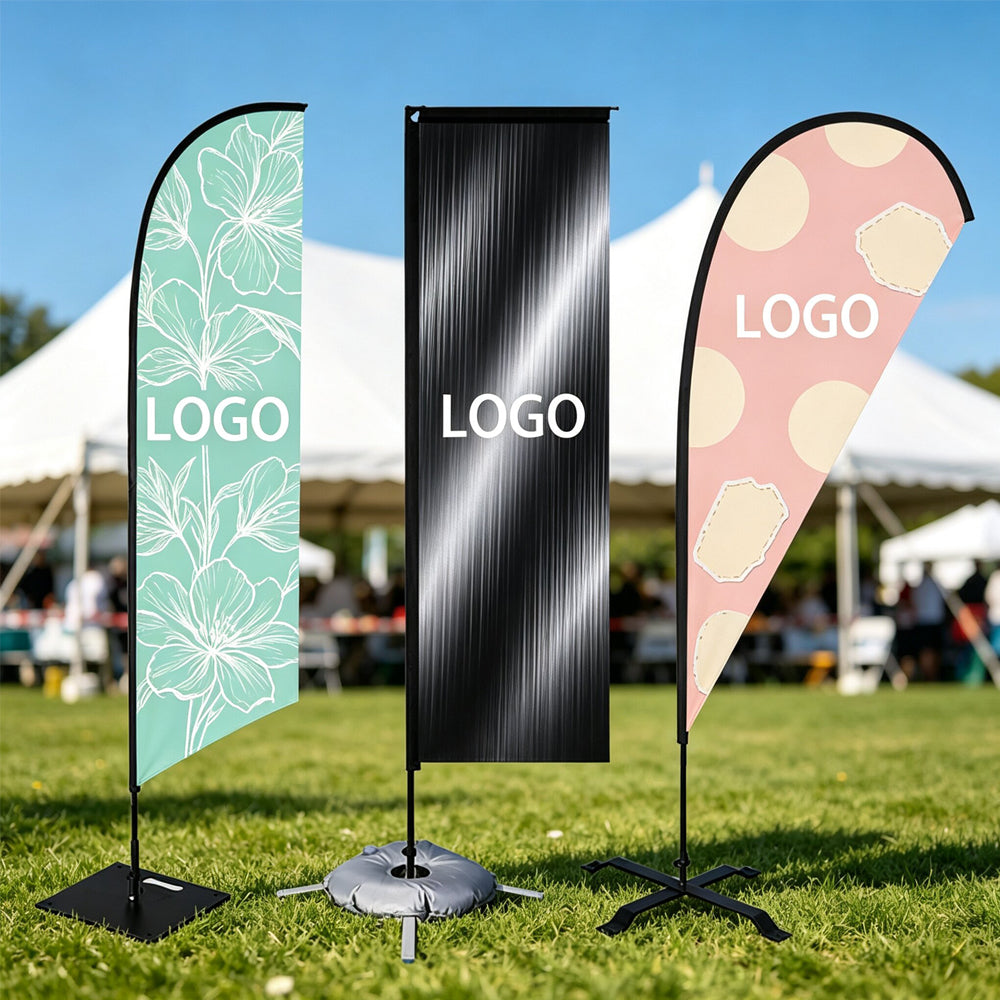 Printed Beach Feather Flag with Pole Kit