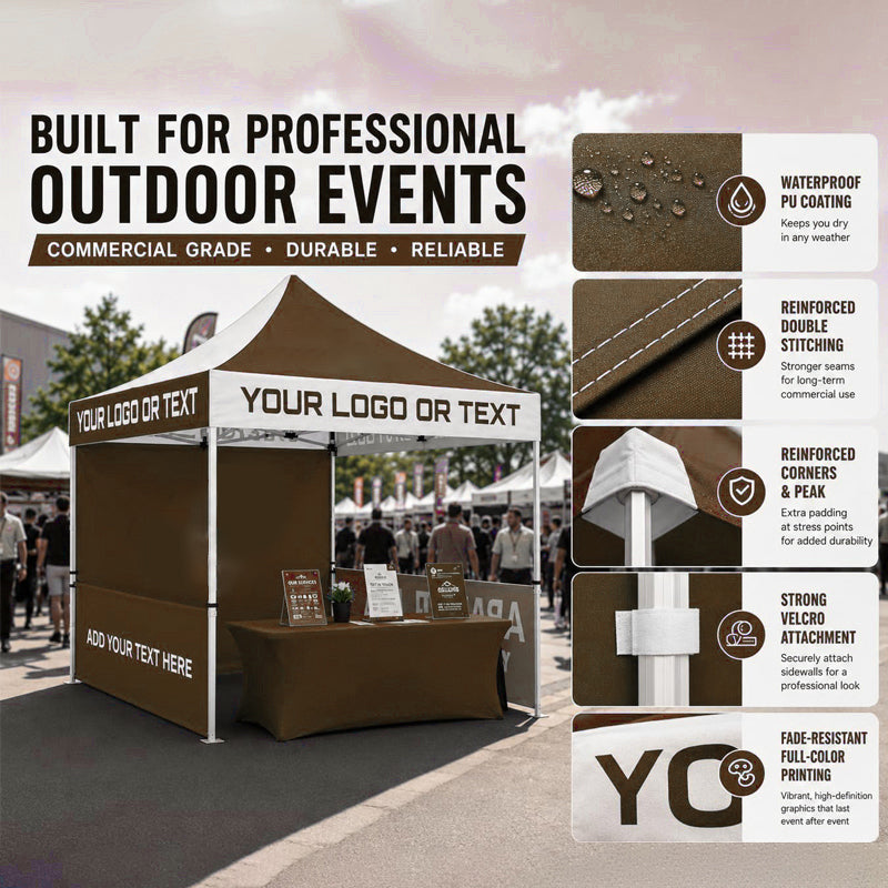 10x10ft Custom Advertising Pop Up Tent, Custom Logo Printed Waterproof Canopy Tent for Outdoor Trade Show Booth