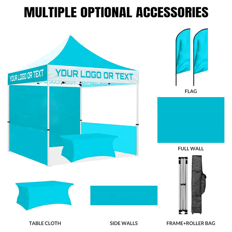 Custom Printed Advertising Canopy Tent, Aluminum Frame Pop Up Tent, UV Protection Outdoor Event Tent for Business Marketing & Farmers Market