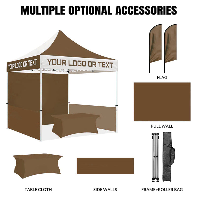 10x10ft Custom Advertising Pop Up Tent, Custom Logo Printed Waterproof Canopy Tent for Outdoor Trade Show Booth