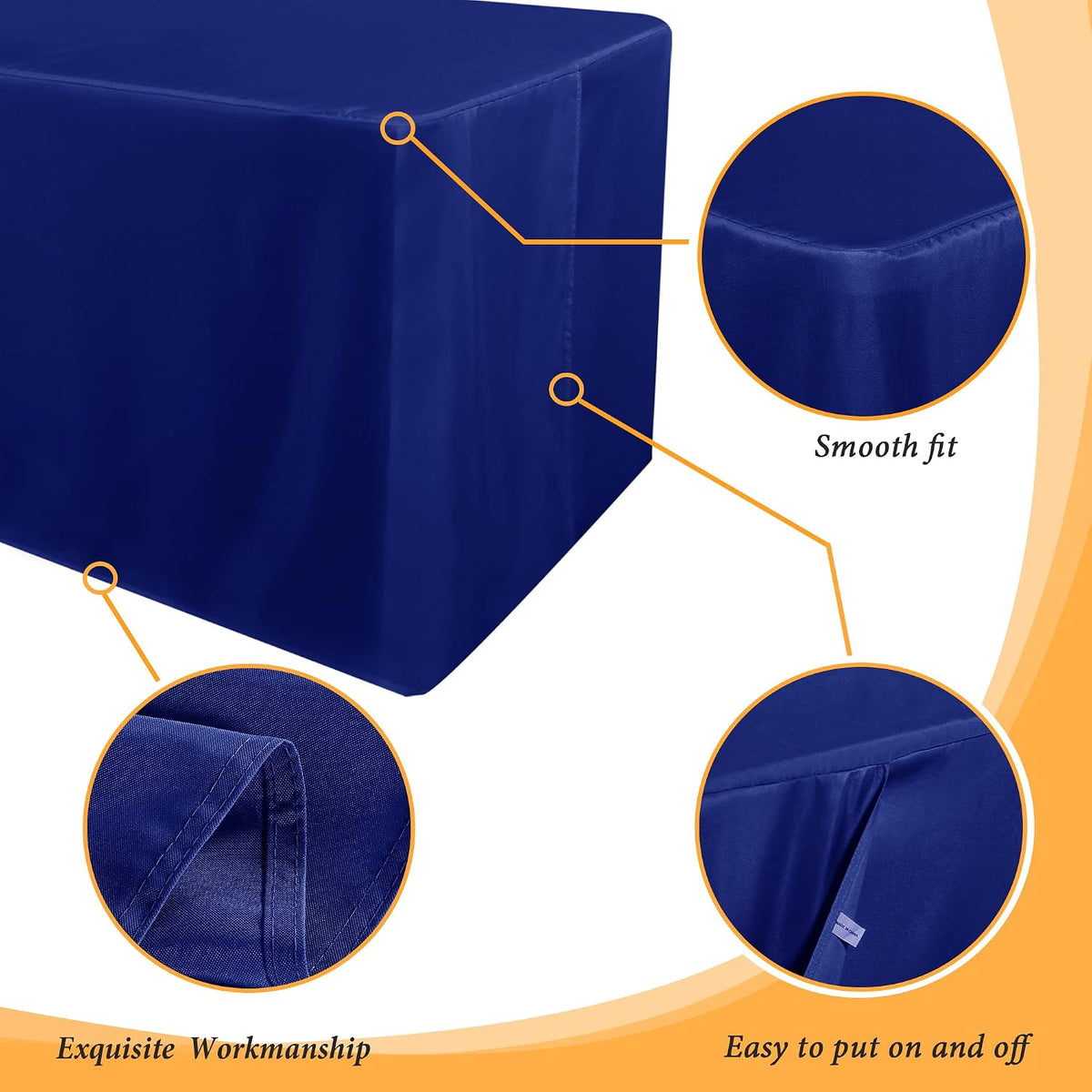 Custom Printed Fitted Type Table Cloth, Stretch Fitted Table Cover for 4ft 6ft 8ft Trade Show Rectangular Tables, Logo Printed Tablecloth for Exhibition Events