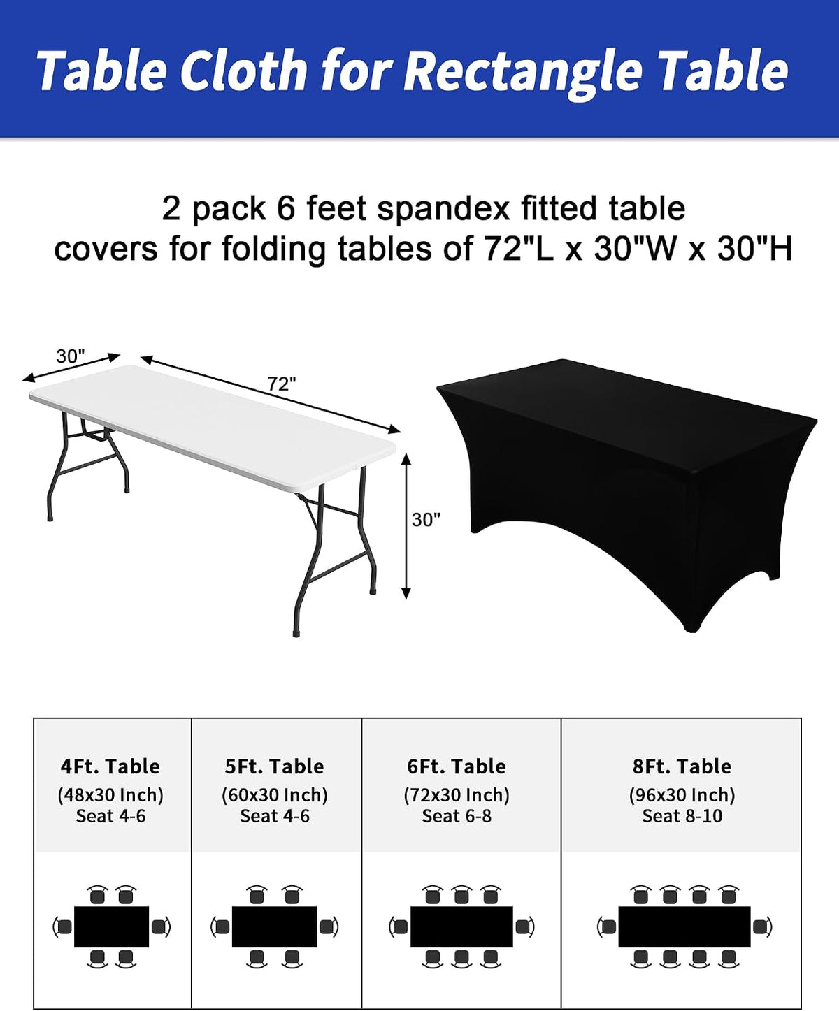 Elastic Fitted Table Cover | Custom Printed Spandex Tablecloth for Events