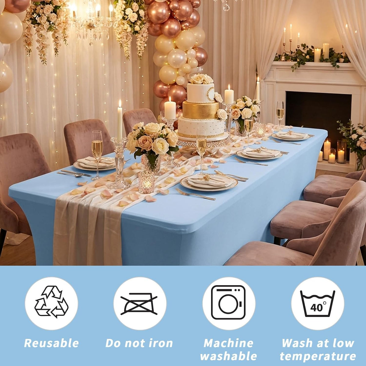 Custom Printed Elastic Tablecloth, Stretch Fitted Table Cover for 4ft 6ft 8ft Trade Show Tables, Brand Logo Printed Table Cloth for Exhibition & Events
