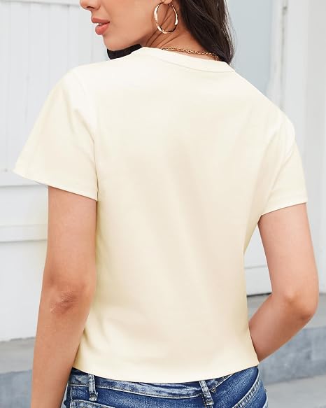 Women Oversized Crew Neck T-Shirt, Loose Fit Soft Short Sleeve Casual Tee, Trendy Daily Tops