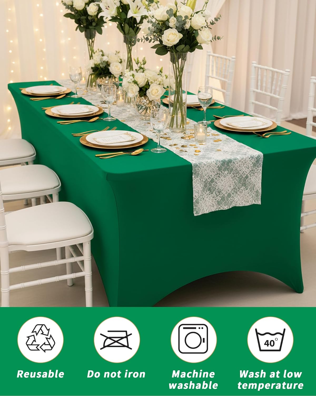 Custom Logo Elastic Stretch Tablecloth for 4ft 6ft 8ft Trade Show Tables