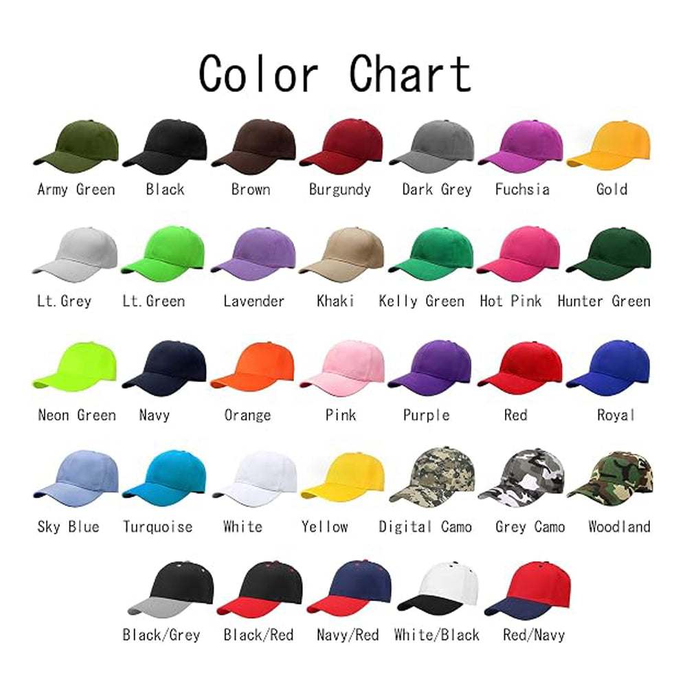 Classic Solid Color Baseball Cap, Adjustable Unisex Cotton Dad Hat, Plain Blank Curved Brim Trucker Hat for Daily Outdoor
