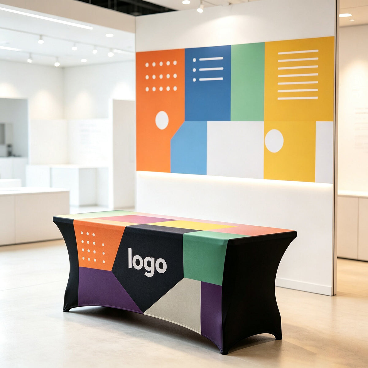 Elastic Fitted Table Cover | Custom Printed Spandex Tablecloth for Events