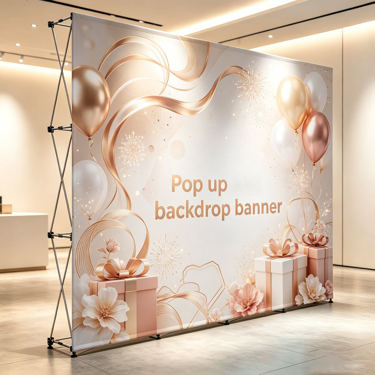 Pop Up Step and Repeat Backdrop | Custom Printed Polyester Popup Photo Banner