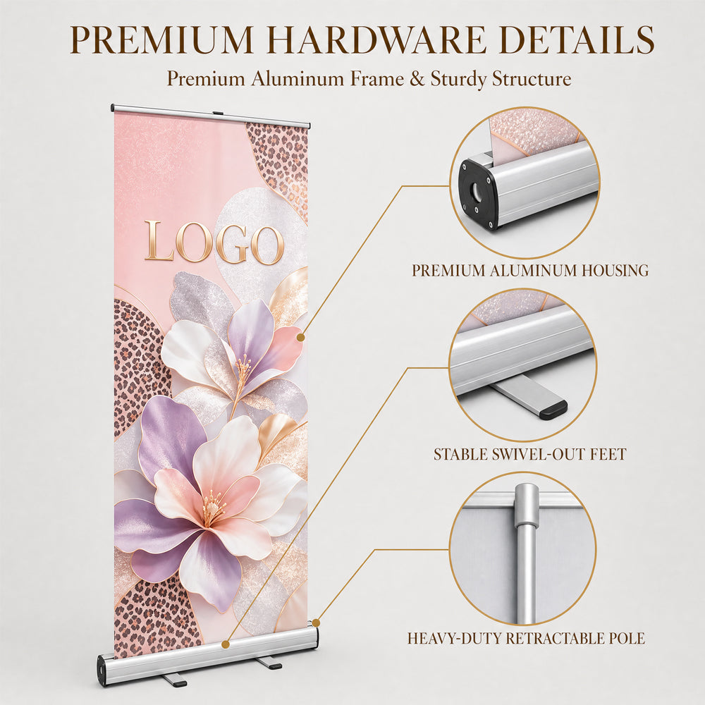 Custom Printed Roll-up Banner Stand, Retractable Display Banner for Trade Show, Business Event & Store Promotion