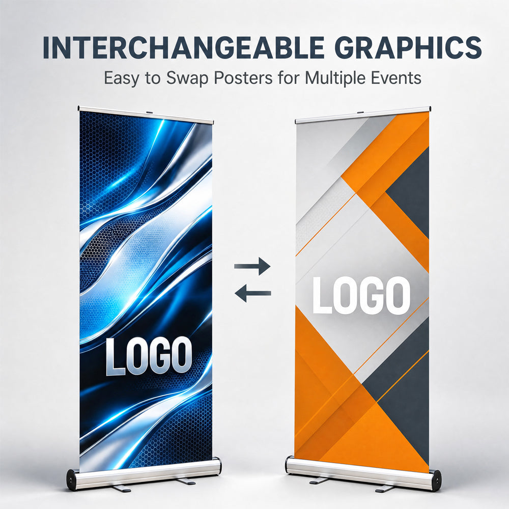 Heavy Duty Roll-up Banner Stand, Custom Retractable Pull Up Banner for Outdoor Indoor Marketing Display