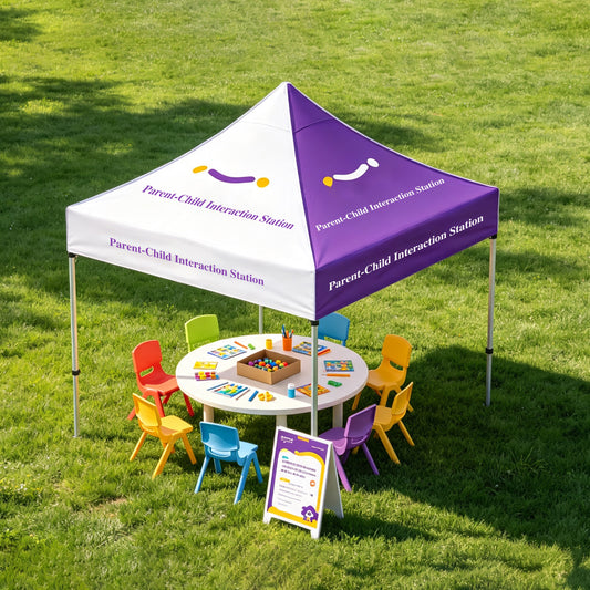 10x10ft Custom Printed Advertising Tent, Pop Up Canopy Tent with Full Color Logo, Waterproof Outdoor Trade Show Booth Tent