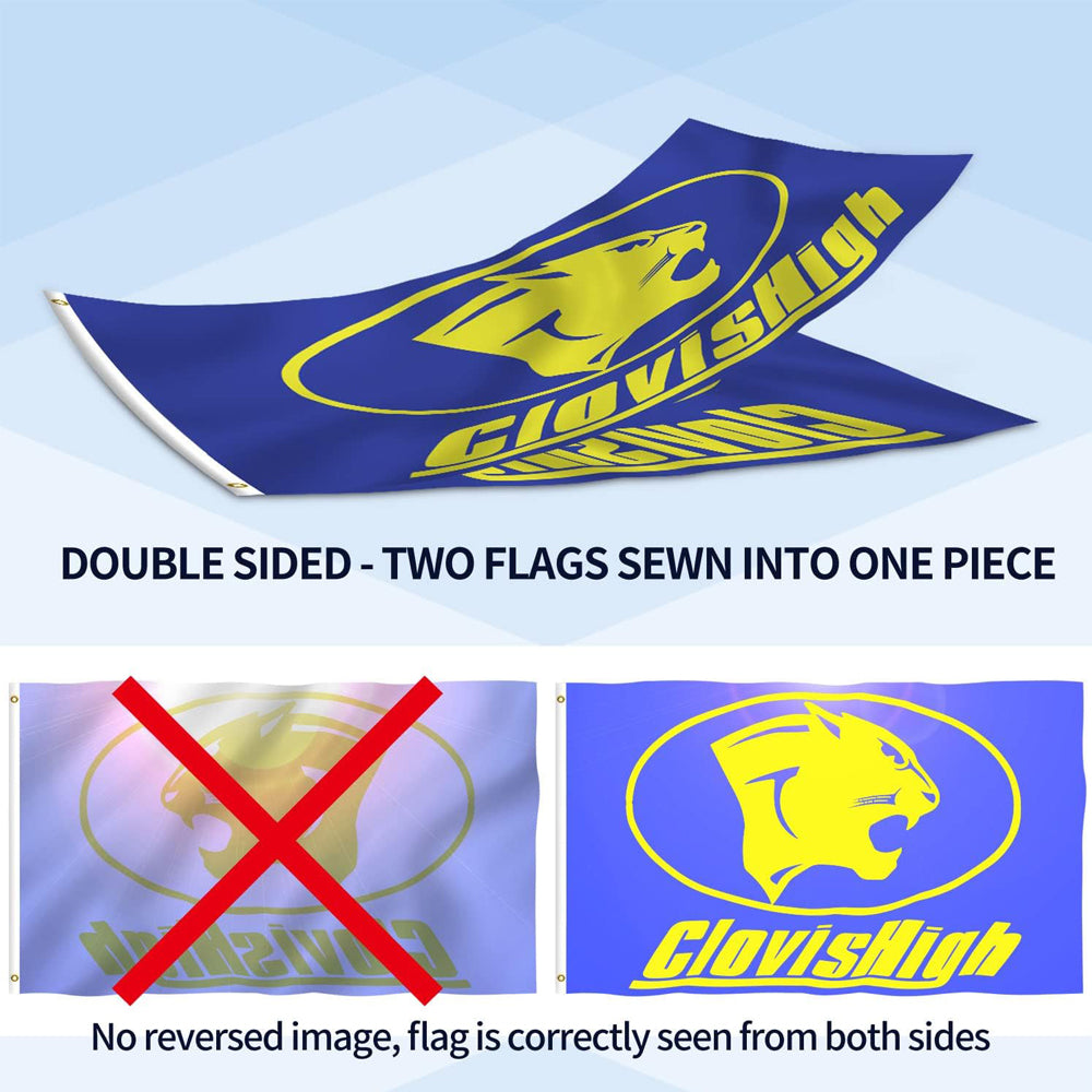 Custom Flag, Custom Printed Polyester Banner with Metal Grommets for Business Advertising & Events