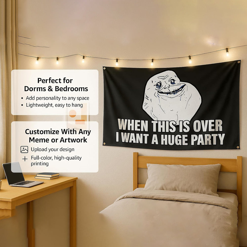 Custom Flag, Custom Printed Polyester Banner with Metal Grommets for Business Advertising & Events